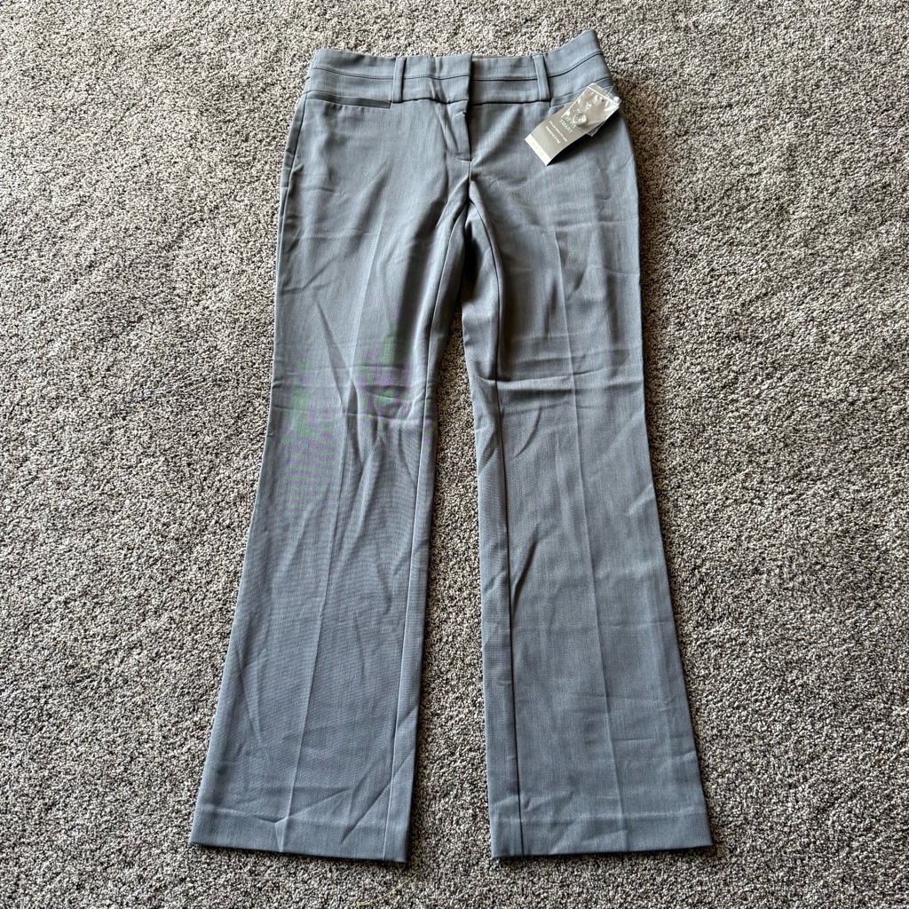 Maurice’s Gray Stretch Dress Pant Smart Boot Cut 5/6 Regular Long Inseam New Nwt